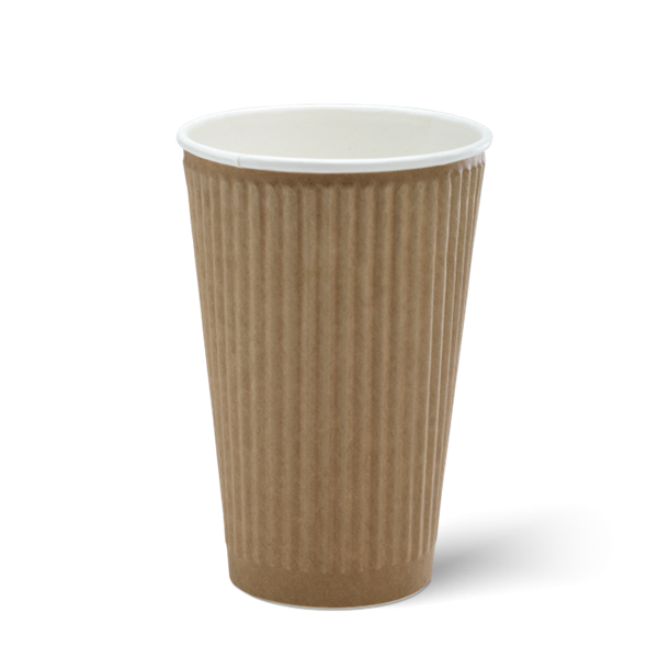 Picture of CUP PAPER BROWN   RIPPLE HOT 16oz  20x25