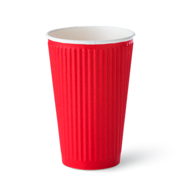 Picture of CUP PAPER RED RIPPLE 16oz   20x25