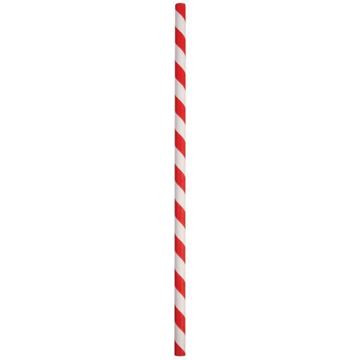 Picture of STRAW PAPER STRIPE  RED/WHITE 10 x 250