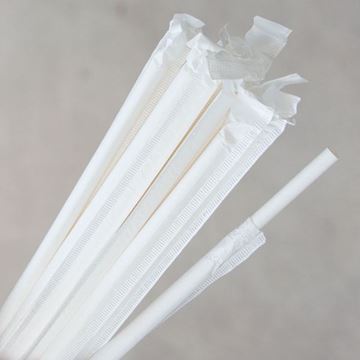 Picture of STRAW PAPER WHITE INDIV WRAPPED 6mm 2500