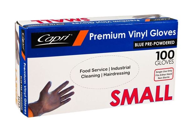 Picture of VINYL POW BLUE GLOVES SMALL 10x100