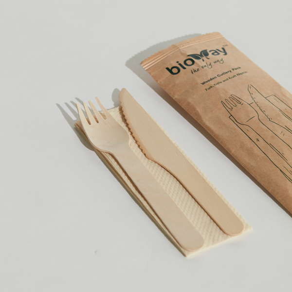 Picture of NAPKIN, WOODEN KNIFE  AND FORK SET 1x400