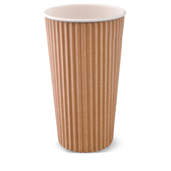 Picture of PAPER CUP RIPPLE BROWN 20oz  25x20