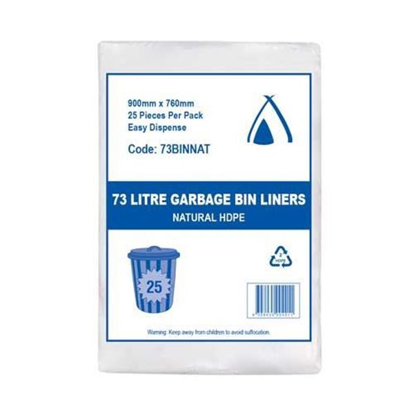 Picture of BIN BAG HDPE NATURAL 73ltr 900x760 1x250