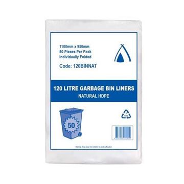 Picture of G/BAG NATURAL 120ltr 17um  4x50