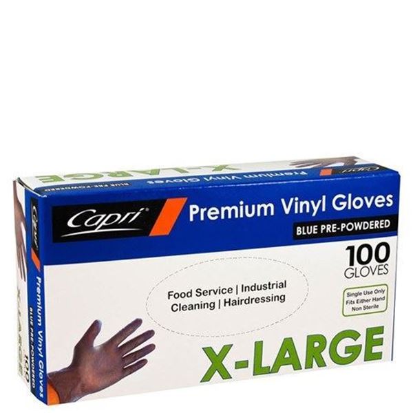 Picture of GLOVES VINYL BLUE EXTRA LARGE  10x100