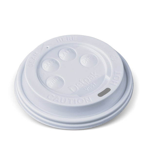 Picture of LID 12/16oz BUTTON WHITE