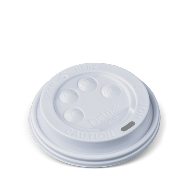 Picture of LID HOT DETPAK 8oz WHITE BUTTON 10x100