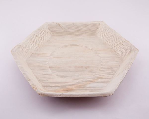 Picture of PLATE ECO PALM LEAF HEXAGON 180mm 1x100